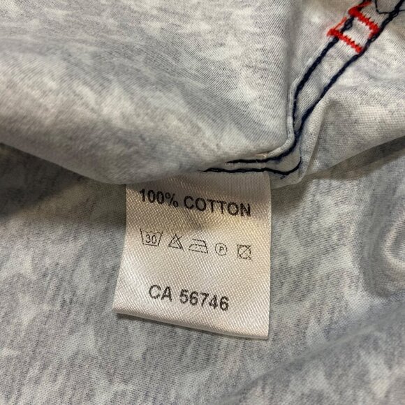 Au Noir Mens Patterned Long Sleeve Shirt Size 6/2XL Navy & Light Blue stretchy - Picture 9 of 14